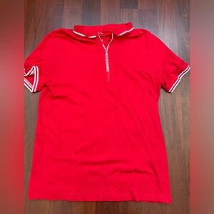 Armani exchange, red collared shirt
